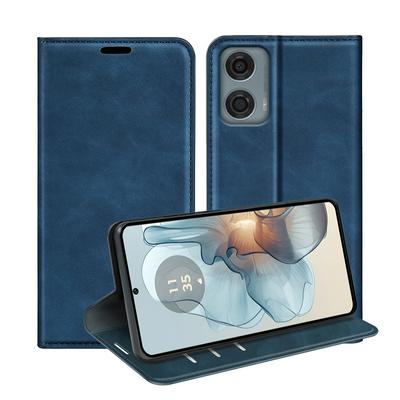 For Motorola Moto G24 Power Skin Feel Magnetic Attraction Flip Leather Wallet Case with Card Slot and Stand