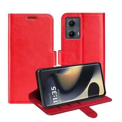 For Motorola Moto Edge 5G 2024 R64 Pattern Single Folded Edge Folio Flip Leather Wallet Phone Case