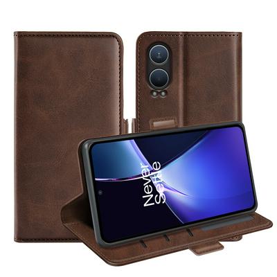 For Oneplus Nord CE 4 lite 5G/Oppo K12X 5G Double Buckle Wallet Style Folio Flip Leather Case with Stand and Card Slots Function