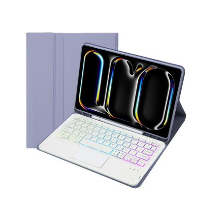 A13B-AS For iPad Pro 11 inch 2024 detachable ultra-thin with pen slot and touch control, backlit Bluetooth keyboard case