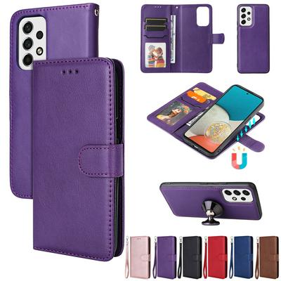 For Samsung Galaxy A53 5G Solid Color Detachable 2 in 1 Strong Magnetic PU Leather Phone Case