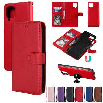 For Samsung Galaxy A42 5G Solid Color Detachable 2 in 1 Strong Magnetic PU Leather Phone Case
