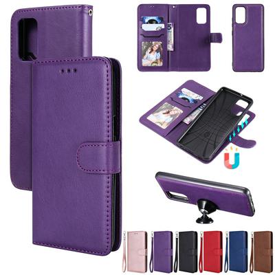 For Samsung Galaxy A32 4G Solid Color Detachable 2 in 1 Strong Magnetic PU Leather Phone Case