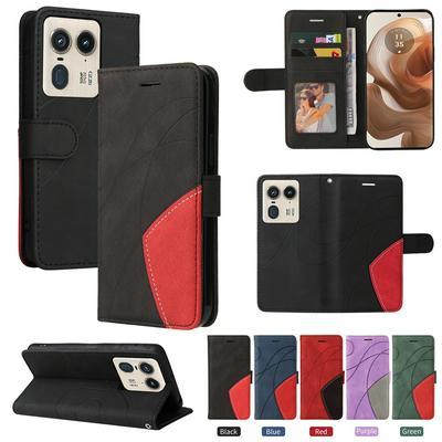 For Motorola Moto X50 Ultra 5G/Edge 50 Ultra 5G Double-color Stitching Scratch Resistant Wallet Leather Case 