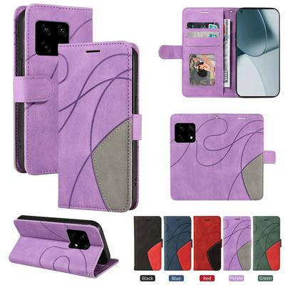 For Oneplus 10 Pro 5G Double-color Stitching Scratch Resistant Wallet Leather Case 