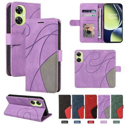 For Oneplus Nord CE 3 Lite Double-color Stitching Scratch Resistant Wallet Leather Case 