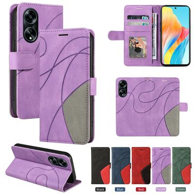 For Oppo Oppo A1 5G/A98 5G/F23 5G Double-color Stitching Scratch Resistant Wallet Leather Case 
