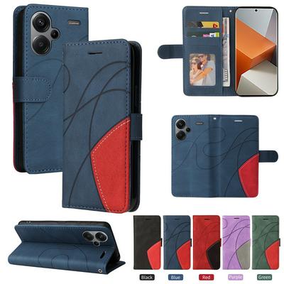 For Xiaomi Redmi Note 13 Pro Plus 5G Double-color Stitching Scratch Resistant Wallet Leather Case 