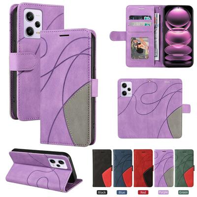 For Xiaomi Redmi Note 12 Pro 5G/Poco X5 Pro 5G Double-color Stitching Scratch Resistant Wallet Leather Case 