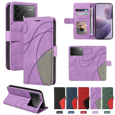 For Xiaomi Redmi K70/Xiaomi Poco F6 Pro Double-color Stitching Scratch Resistant Wallet Leather Case 