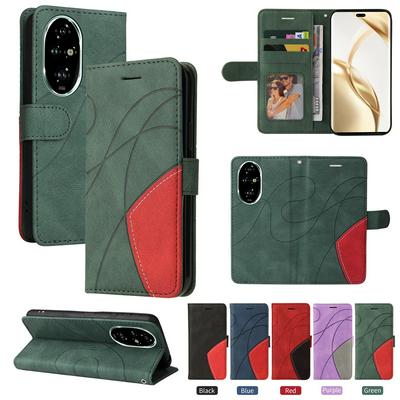 For Honor 200 Pro Double-color Stitching Scratch Resistant Wallet Leather Case 