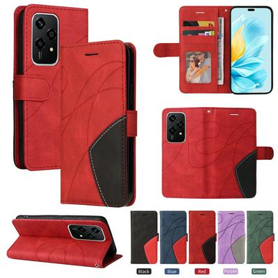 For Honor 200 Lite 5G Double-color Stitching Scratch Resistant Wallet Leather Case 