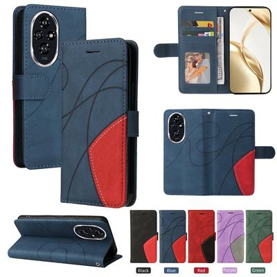For Honor 200 5G Double-color Stitching Scratch Resistant Wallet Leather Case 