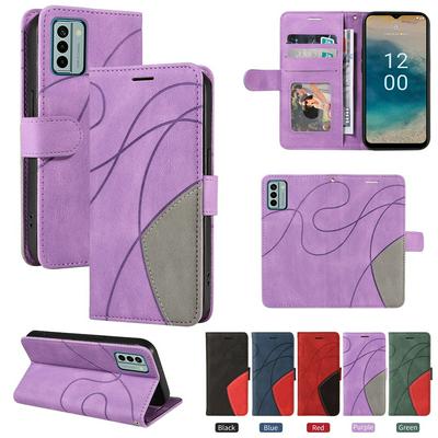 For Nokia G22 Double-color Stitching Scratch Resistant Wallet Leather Case 