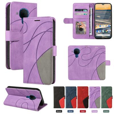 For Nokia 3.4/5.4 Double-color Stitching Scratch Resistant Wallet Leather Case 