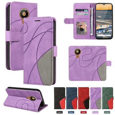 For Nokia 5.3 Double-color Stitching Scratch Resistant Wallet Leather Case 