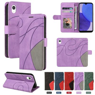 For Samsung Galaxy A23E/A23S 5G Double-color Stitching Scratch Resistant Wallet Leather Case 
