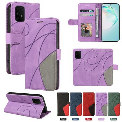 For Samsung Galaxy A91 5G/M80S/S10 Lite Double-color Stitching Scratch Resistant Wallet Leather Case 