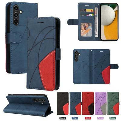 For Samsung Galaxy A15 Double-color Stitching Scratch Resistant Wallet Leather Case 