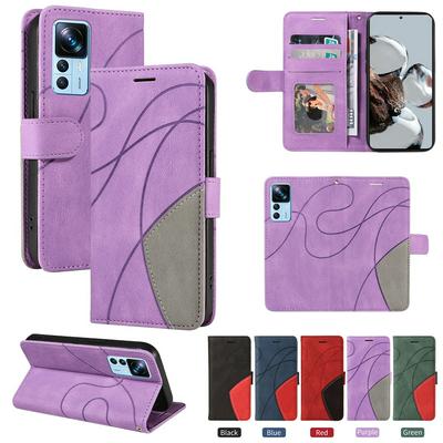 For Xiaomi 12T/12T Pro/K50 Ultra Double-color Stitching Scratch Resistant Wallet Leather Case 
