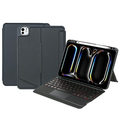 T13B-AS is suitable for iPad Pro 11 2024. The pen slot pivot is disassembled, and the touch backlit Bluetooth keyboard case is available