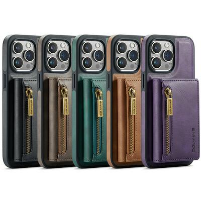 DG.MING M5 Series For iPhone 13 Pro Case Detachable Magnetic Leather Phone Protector with Card Slots
