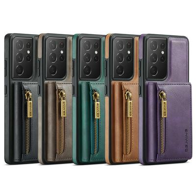 DG.MING M5 Series For Samsung Galaxy S21 Ultra Case Detachable Magnetic Leather Phone Protector with Card Slots