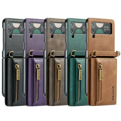 DG.MING M5 Series For Samsung Galaxy Z Flip 4 Case Detachable Magnetic Leather Phone Protector with Card Slots