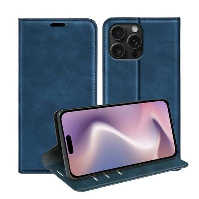 For iPhone 16 Pro Max Skin Feel Magnetic Attraction Flip Leather Wallet Case with Card Slot and Stand