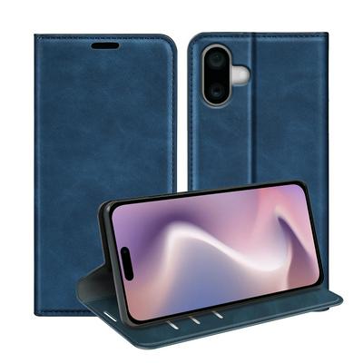 For iPhone 16 Plus Skin Feel Magnetic Attraction Flip Leather Wallet Case with Card Slot and Stand