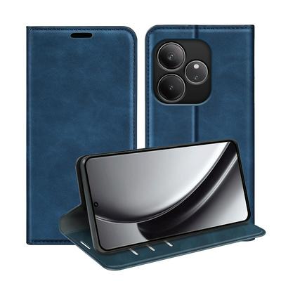 For Oppo Realme GT 6 5G/GT 6T 5G Skin Feel Magnetic Attraction Flip Leather Wallet Case with Card Slot and Stand