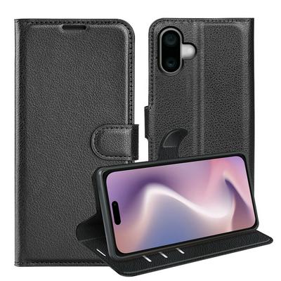 For iPhone 16 Plus Pattern Single Folded Edge Folio Flip Leather Wallet Phone Case