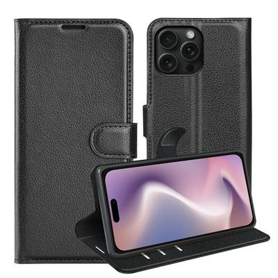 For iPhone 16 Pro Max Pattern Single Folded Edge Folio Flip Leather Wallet Phone Case