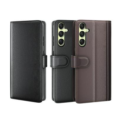 for Samsung Galaxy A16 Side Flip Wallet Style Genuine Leather + Soft TPU Card Slots with Stand and Magnetic Buckle Case 