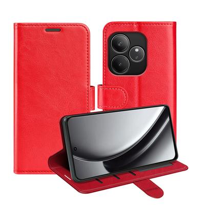 For Oppo Realme GT 6 5G/GT 6T 5G R64 Pattern Single Folded Edge Folio Flip Leather Wallet Phone Case