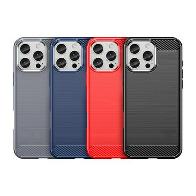 For iphone 16 Pro Max Carbon Fiber Drawing Series Scratch Resistant Shock Absorption Soft TPU Back Cover Case