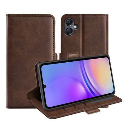For Samsung Galaxy A06 Double Buckle Wallet Style Folio Flip Leather Case with Stand and Card Slots Function