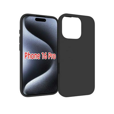 For iPhone 16 Pro Black Matte Shockproof Durable Soft TPU Back Cover Phone Case 