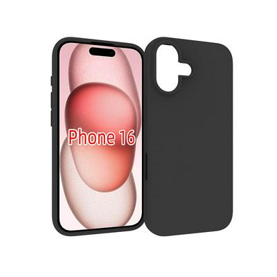 For iPhone 16 Black Matte Shockproof Durable Soft TPU Back Cover Phone Case 