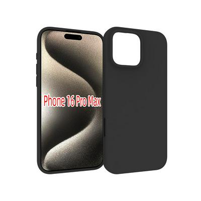 For iPhone 16 Pro Max Black Matte Shockproof Durable Soft TPU Back Cover Phone Case 
