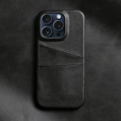 For iPhone 16 Pro Max Extra Thinness Premium Cowhide Leather Vintage Shockproof Hard PC Back Cover Case