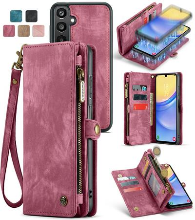 CASEME 008 Series Detachable 2-in-1 Wallet Split Leather Mobile Casing for Samsung Galaxy A15