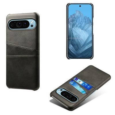 For Google Pixel 9 / 9 Pro Extra Thinness Premium Cowhide Leather Vintage Shockproof Hard PC Back Cover Case