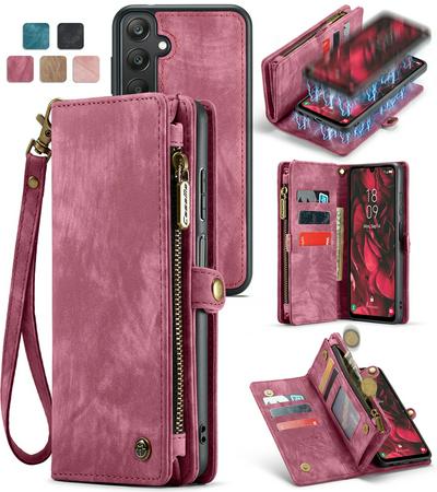 CASEME 008 Series Detachable 2-in-1 Wallet Split Leather Mobile Casing for Samsung Galaxy A25