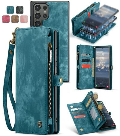 CASEME 008 Series Detachable 2-in-1 Wallet Split Leather Mobile Casing for Samsung Galaxy S24 Ultra