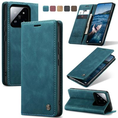 CASEME 013 Series for Xiaomi 14 Pro Wallet PU Leather Case Foldable Stand Magnetic Auto-absorbed Flip Cover