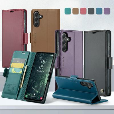 CASEME 023 Series For Samsung Galaxy A35 5G RFID Blocking Leather Case Wallet Stand Phone Cover
