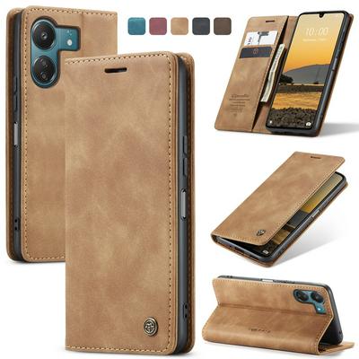 CASEME 013 Series for Xiaomi Redmi 13C 4G Wallet PU Leather Case Foldable Stand Magnetic Auto-absorbed Flip Cover