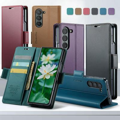 CASEME 023 Series For Samsung Galaxy Z Fold 6 RFID Blocking Leather Case Wallet Stand Phone Cover