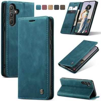 CASEME 013 Series for Samsung Galaxy A55 5G Wallet PU Leather Case Foldable Stand Magnetic Auto-absorbed Flip Cover